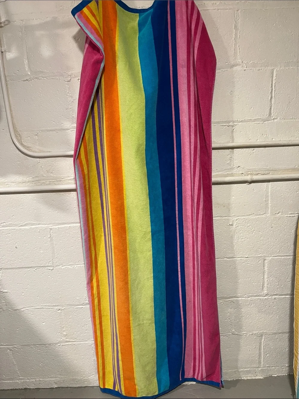 Rainbow Stripe Beach Towel - Pink & Multi about 65 x 57 approximately